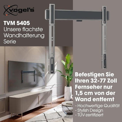 Vogel's Elite TVM 5405 Extrem Flache TV-Wandhalterung für 32-77 Zoll Fernseher, Max. 75 kg, TV Halte