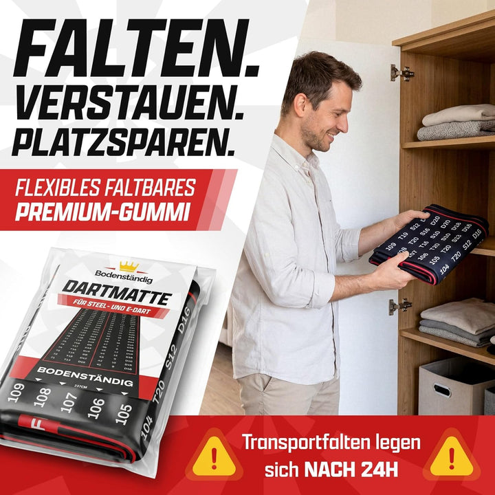 Wurfmatte für Darts mit Abwurflinie, Punkteleiste & Schutz Modern, Modern