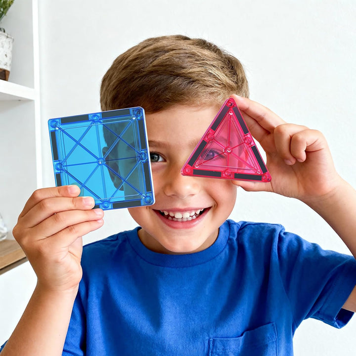 100 Teile grössere Magnetische Bausteine with Metallkasten, 7,5 cm Magnetische Fliesen STEM Magnet S