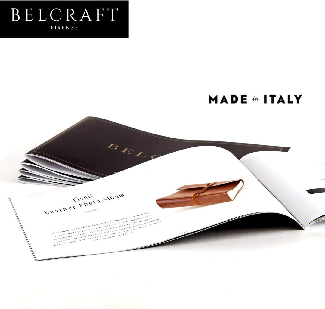 BELCRAFT Tivoli Fotoalbum aus recyceltem Leder fadenheftung, Handgearbeitet in klassischem italienis