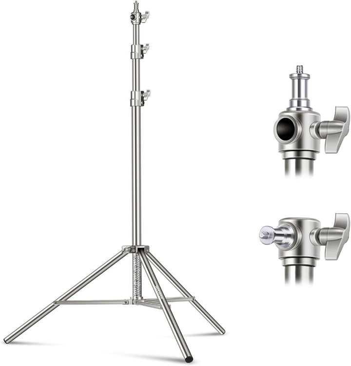 NEEWER 118"/3m Edelstahl Lichtständer, gefederter Heavy Duty Fotografie Stativständer mit 1/4" auf 3