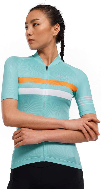 Santic Fahrradtrikot Damen Langarm Radtrikot Damen Fahrradshirt/Radshirt/Bikeshirt MTB mit Taschen,