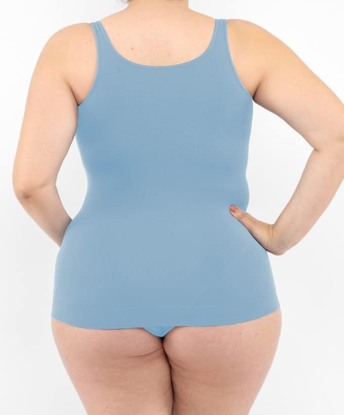 Unterhemd Damen Grosse Grössen, Tank Top Basic Line, Dünne Träger und Bruststütze, mit Nahtloser Tec
