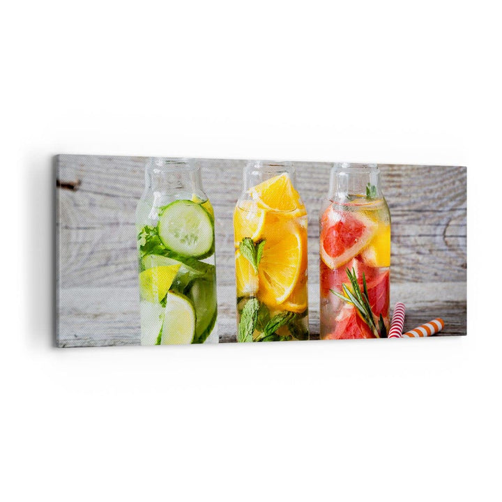 Wandbilder Dekoration Wohnzimmer Eis Minze Erfrischung Getränke Panorama Bilder auf Leinwand 120x50c