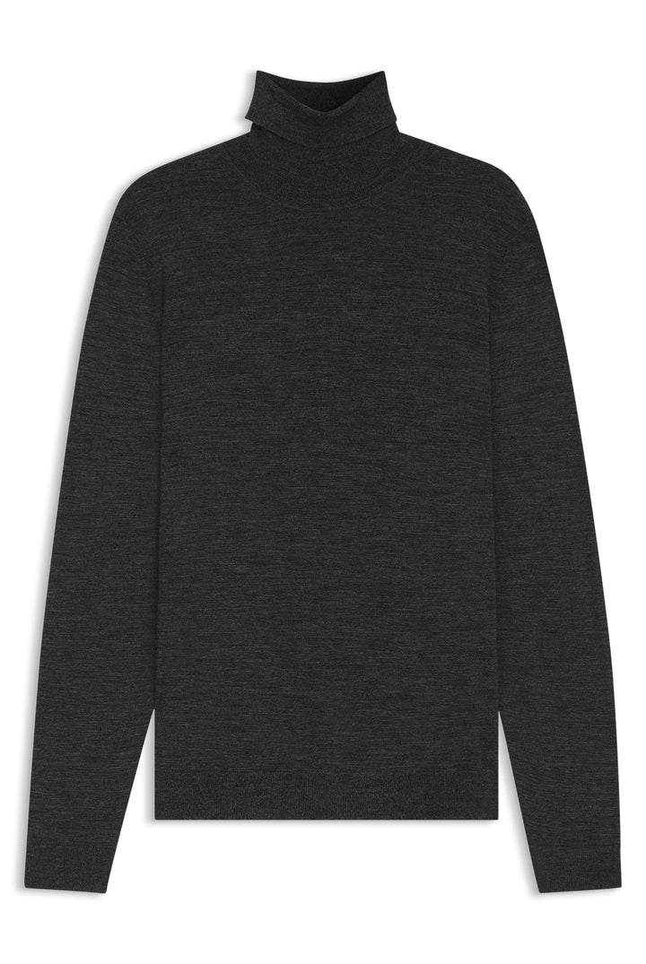BOSS Rollkragenpullover MUSSO Langarm Strick anthrazit L Anthrazit, L Anthrazit