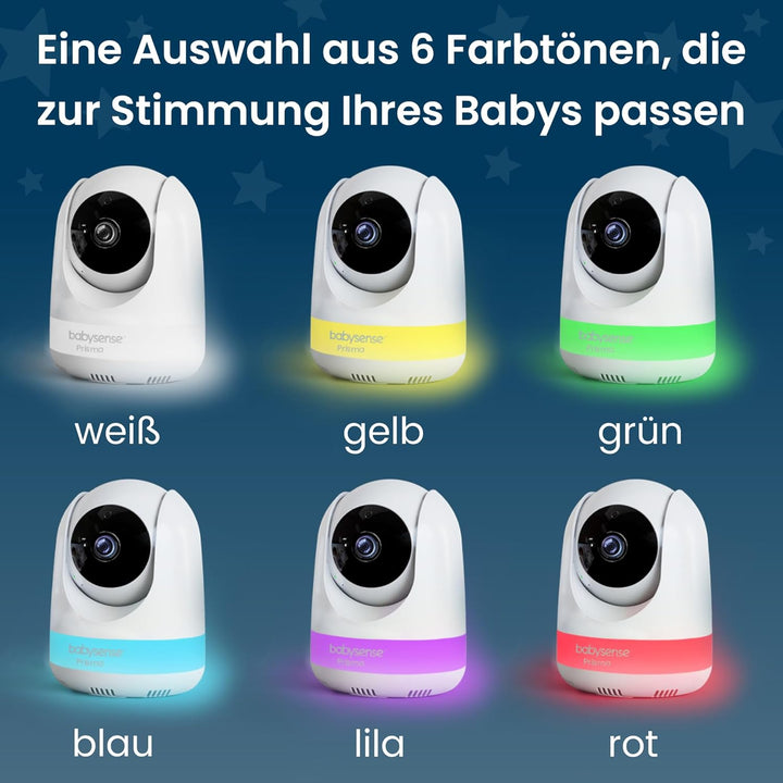 Babysense Prisma Babyphone mit Kamera und Audio, 5" HD-Video-Babyphone, 6-Farben-Nachtlicht, geteilt
