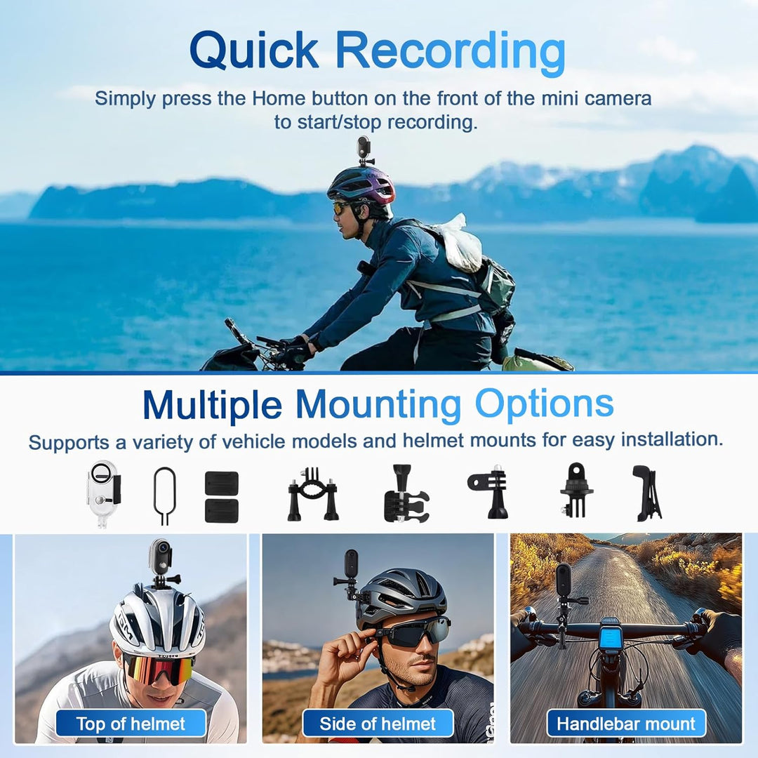 Action Cam, wasserdichte Kamera, 64GB Mini Bodycam, Fahrrad Dashcam, WiFi Action Camera, Körperkamer