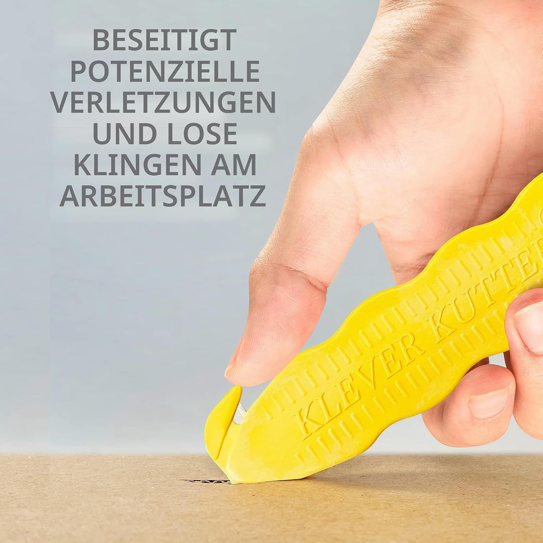 KLEVER INNOVATIONS KCJ-1YKlever Kutter gelb, einzigartiges Doppelhaken-Design - Einweg-Sicherheitssc