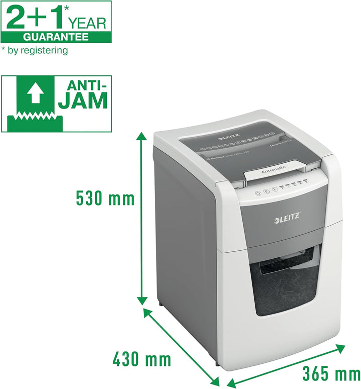 Leitz IQ Autofeed Small Office Partikelschnitt Automatischer Aktenvernichter P4, 100 Blatt, 34l-Abfa