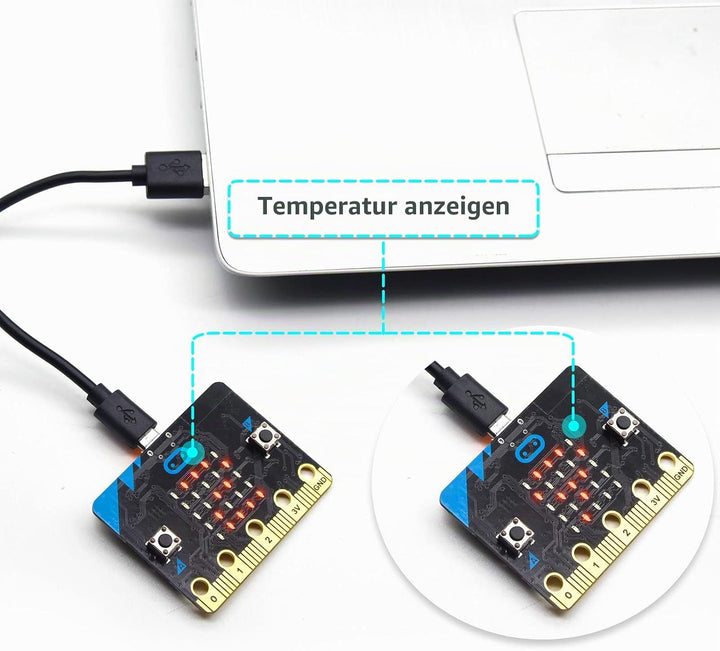 KEYESTUDIO BBC Micro:bit Basic Starter Kit mit Micro Bit V2.2, grafischer Programmierung, integriert