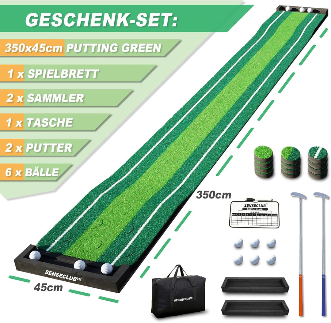 SENSECLUB Indoor-Putting-Green-Matte, faltbares Putting-Green-Golfspiel-Set, Golfgeschenk für Männer