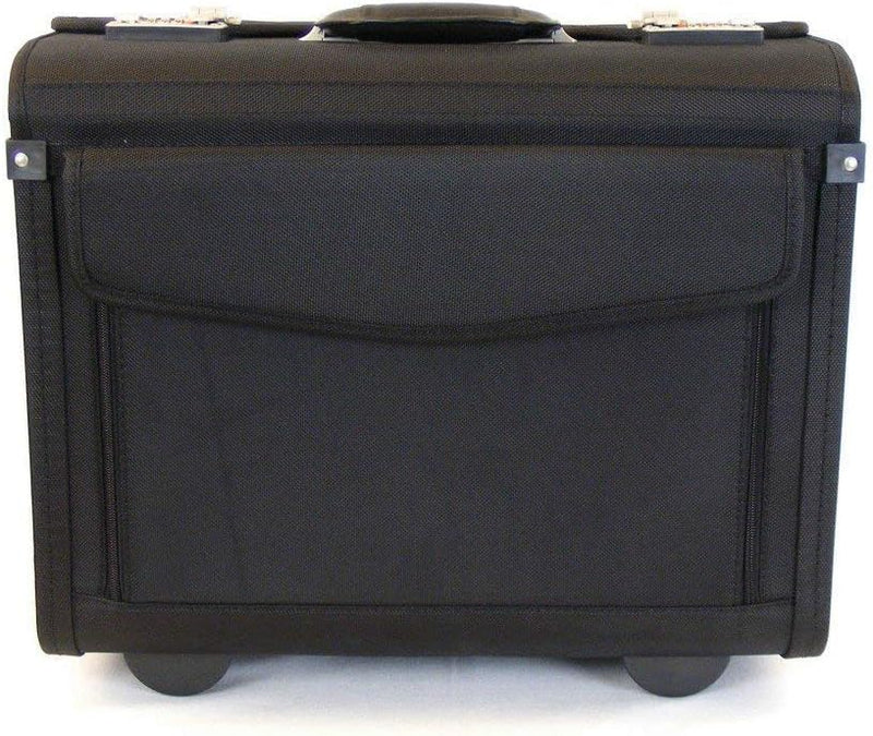 Aktenkoffer Trolley Pilotenkoffer Laptop 2 Rollen Koffer Schwarz 46 cm Bowatex