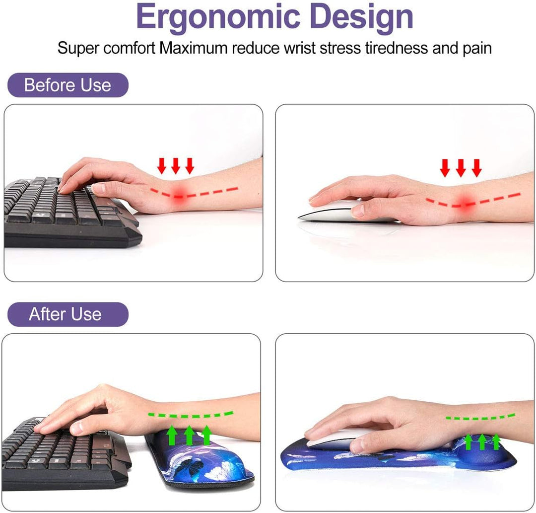 Ergonomisches Mauspad Tastatur Handgelenkauflage, ToLuLu Mausmatte, rutschfeste Mousepad Tastatur Ha