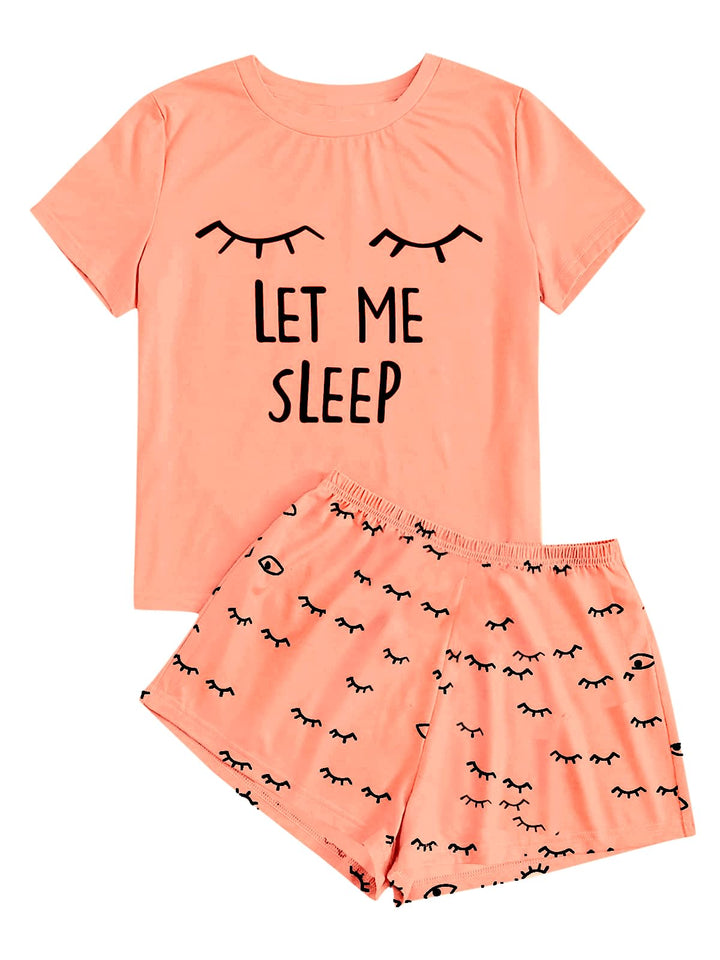 Haloumoning Mädchen Schlafanzüge Sommer Niedliche Shorts Set Bequem Kurzarm Cartoon bedrucktes Pyjam