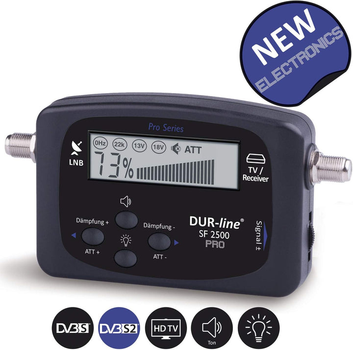 DUR-line NEU SF 2500 Pro - Satfinder - Display & Elektronik verbessert - digitales Satelliten-Messge