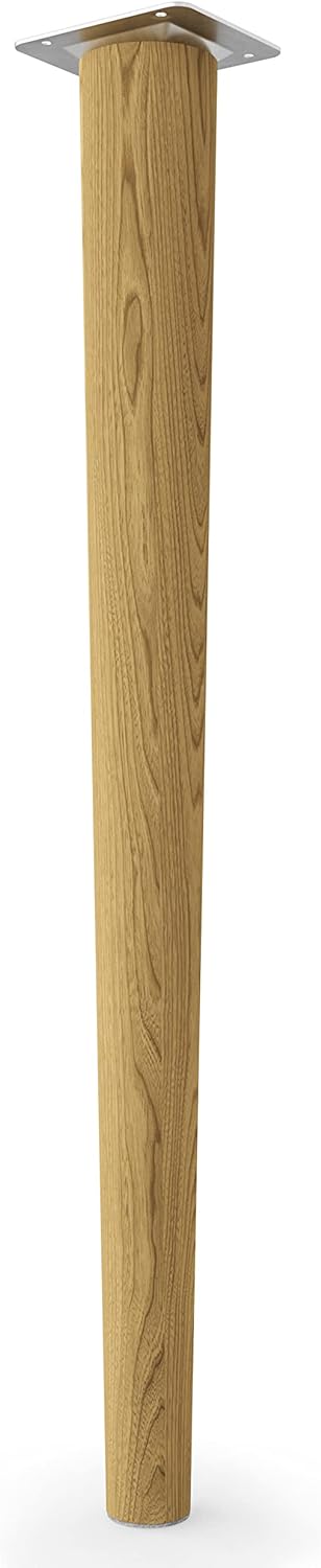 Sossai® Holz-Tischbeine - Clif Round | Öl-Finish | Höhe: 45 cm | HMF1 | rund, konisch (gerade Ausfüh