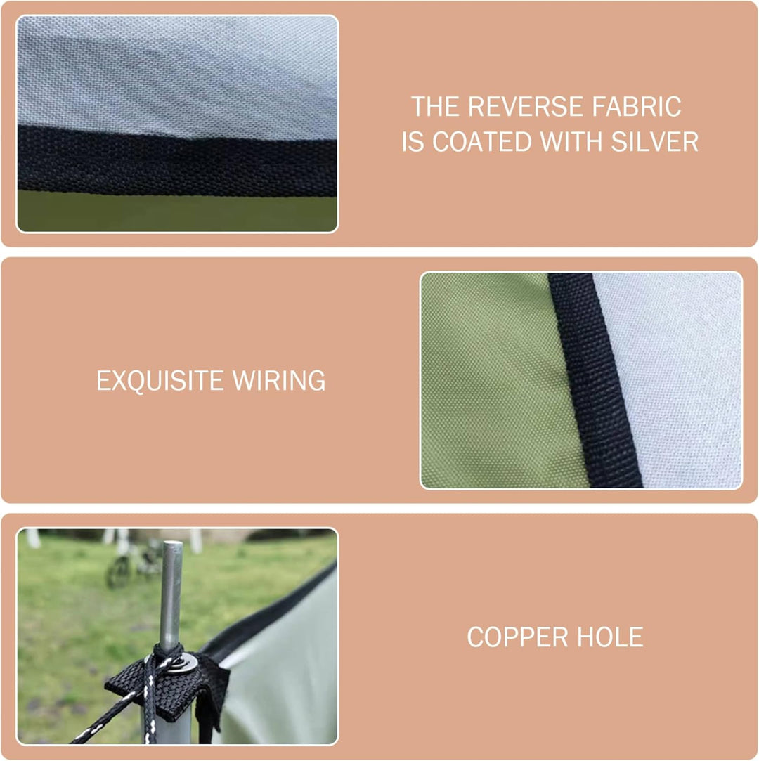 Windjacke aus Oxford-Stoff mit Bodennägeln, Camping-Sichtschutz und Sonnenblocker/98 x 28 Zoll