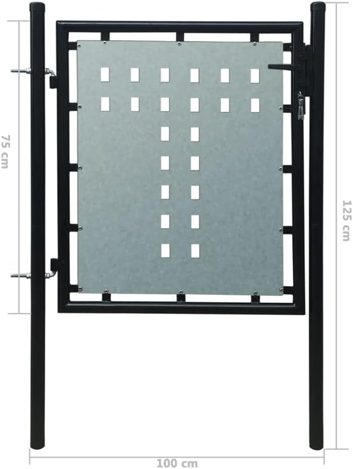 WIFESE Gartentor 100x125 cm Zauntor GartentüR Gartenzaun Doppelstabmattenzaun Gartenzaun Komplettset