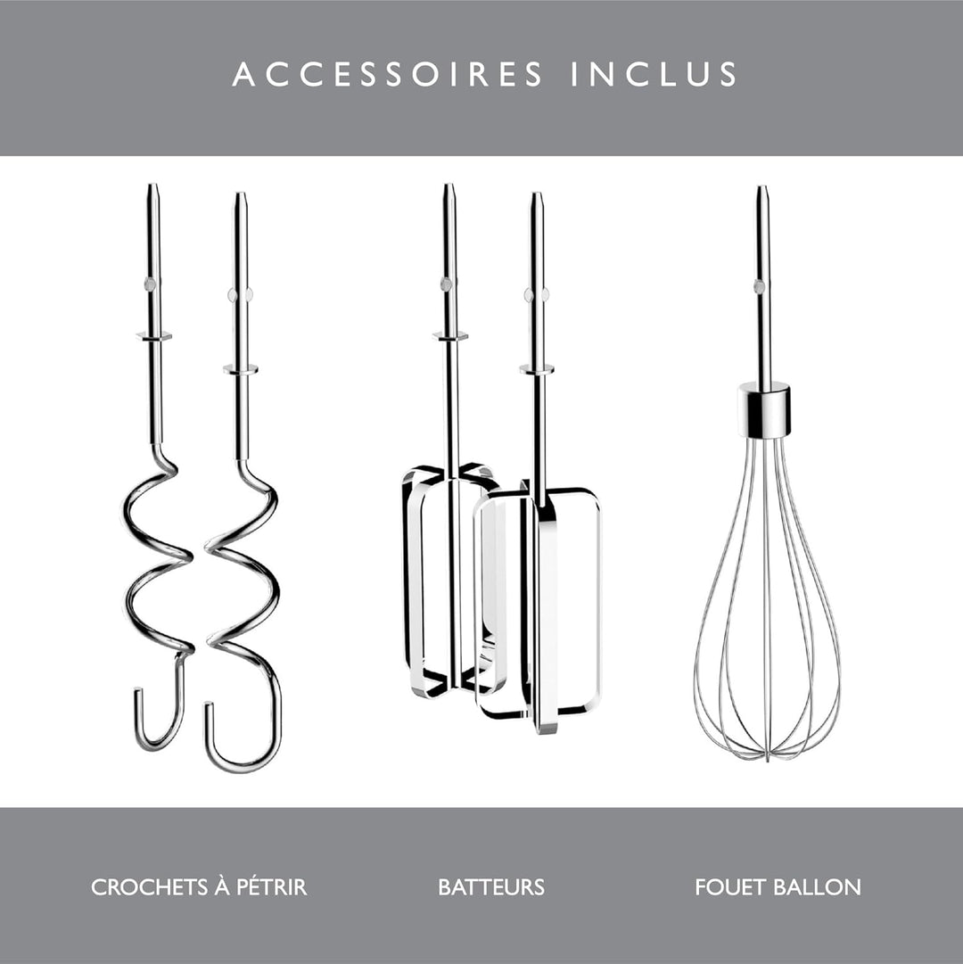 Dualit Handrührer - Schwarz, 400W, 4 Stufen, Einziehbares Kabel - Rührgerät Küche Ideal zum Backen m