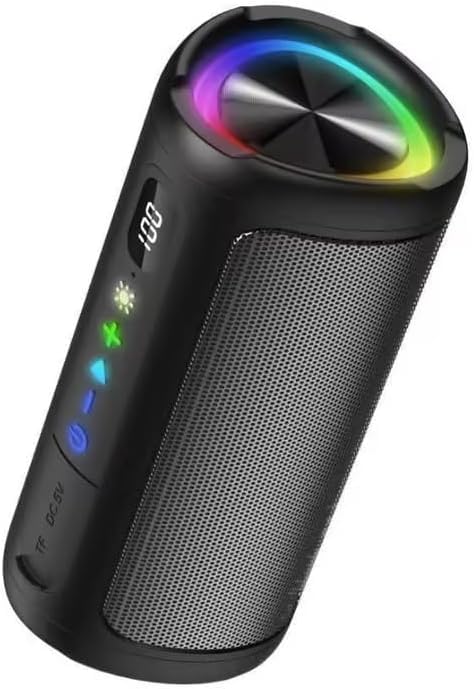 aowoka 2026 Bluetooth Lautsprecher mit Licht, 20W Musikbox Tragbarer Bluetooth Box, verbesserter Bas