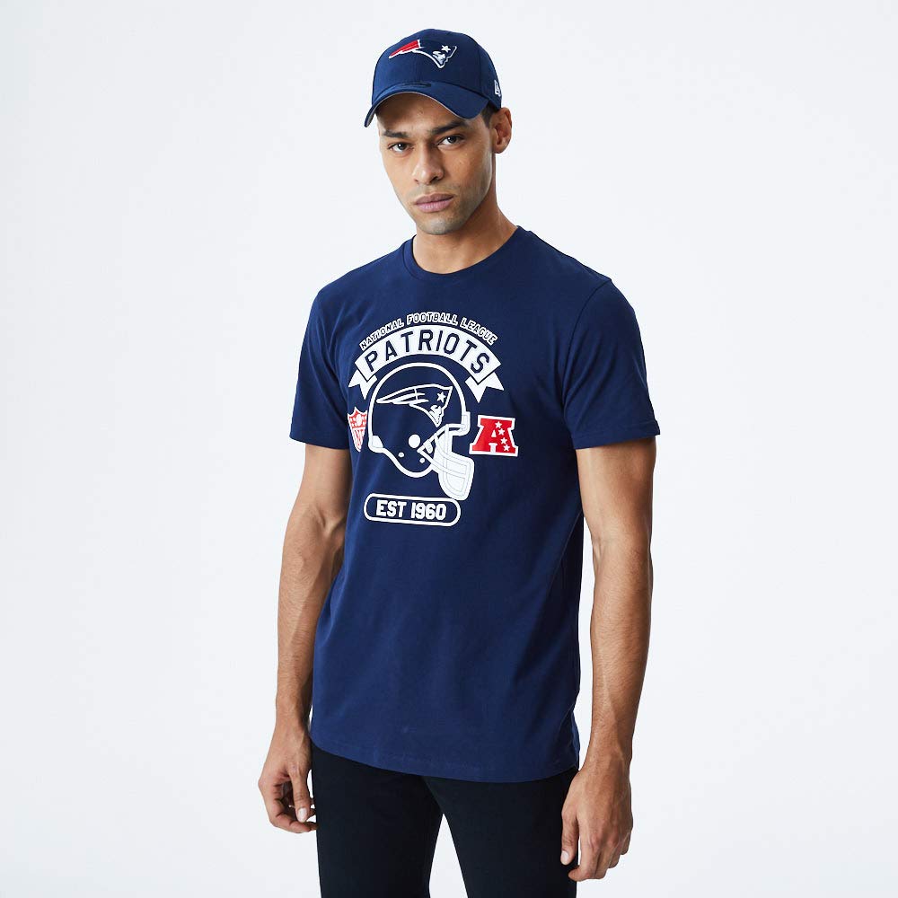 New Era NFL New England Patriots Graphic Helmet T-Shirt M Blau, M Blau