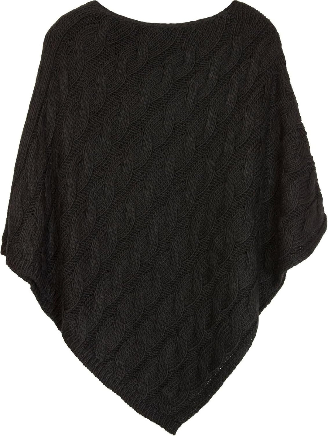 styleBREAKER Strick Poncho mit Zopfmuster, Rundhals Strickponcho, Grobstrick, Damen 08010040 Einheit