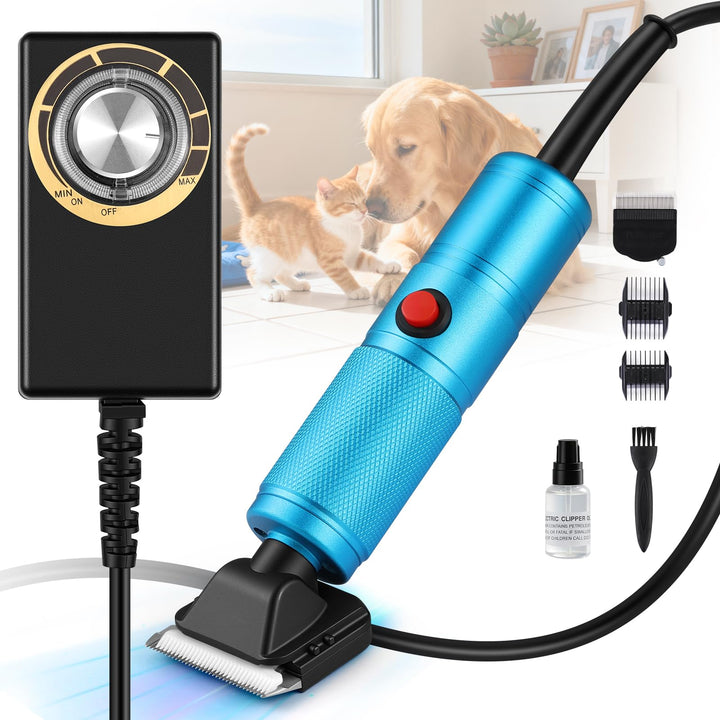 Moongiantgo 300W Hundeschermaschine, Tierhaarschneidemaschine, 2000-6000RPM Geschwindigkeitsregelung