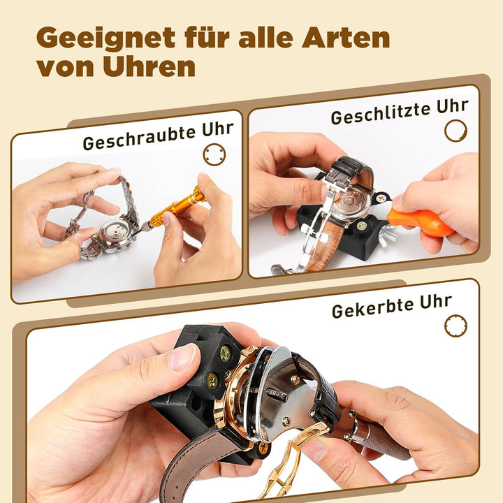Eventronic Uhrenwerkzeug Set + Uhr Presse, Uhr Einpresswerkzeug, Uhrmacherwerkzeug Set, Uhrenwerkzeu