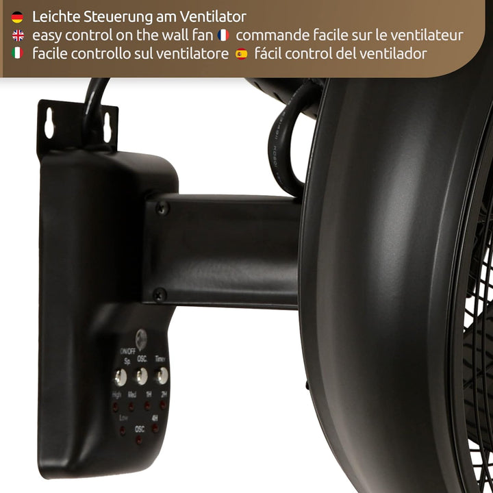LUCCI AIR Breeze Wandventilator mit Fernbedienung, Stahl,