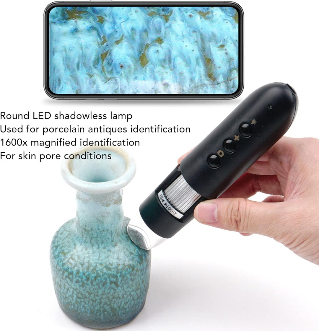 Digitales Mikroskop, Wireless WIFI 1600X Super HD Handheld-Mikroskope Elektronischer Detektor für Ko