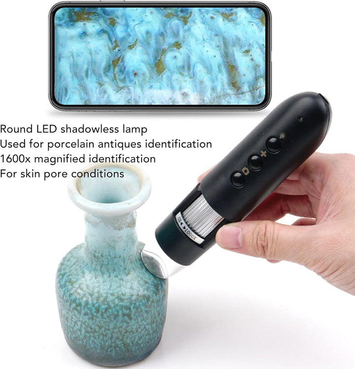 Digitales Mikroskop, Wireless WIFI 1600X Super HD Handheld-Mikroskope Elektronischer Detektor für Ko