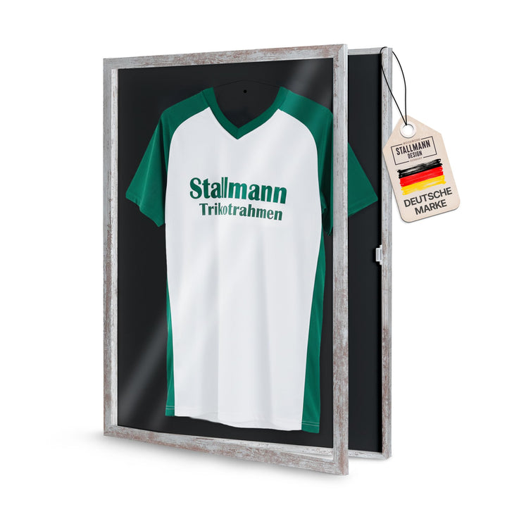 Stallmann Design Trikotrahmen 'Easy Click & Fill' mit Tür | Rahmen-Farbe: Vintage | Hintergrund: Sch