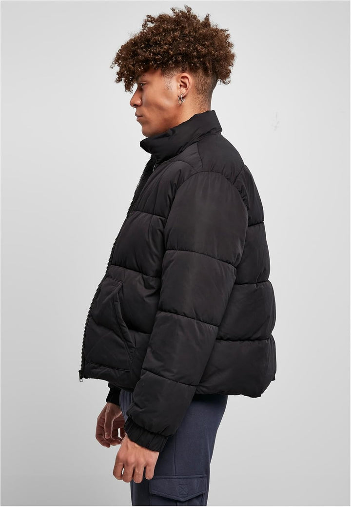 Urban Classics Herren Winterjacke Cropped Puffer Jacket kurzer Schnitt, wattiert, mit Reissverschlus