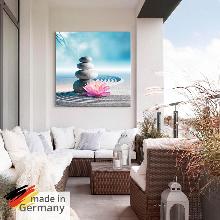 ARTland Wandbild Alu Verbundplatte für Innen & Outdoor Bild 40x40 cm Wellness Zen Stein Fotografie B