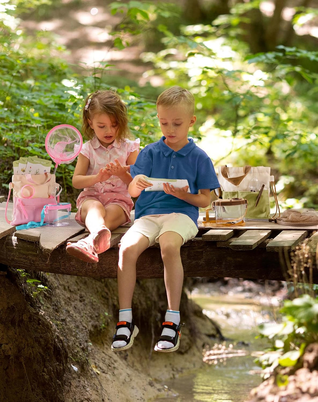 ROBOTIME Insektenfänger & Kinder-Entdecker-Set, 2 Kinder Schmetterlingsfänger-Explorerset, Komplette