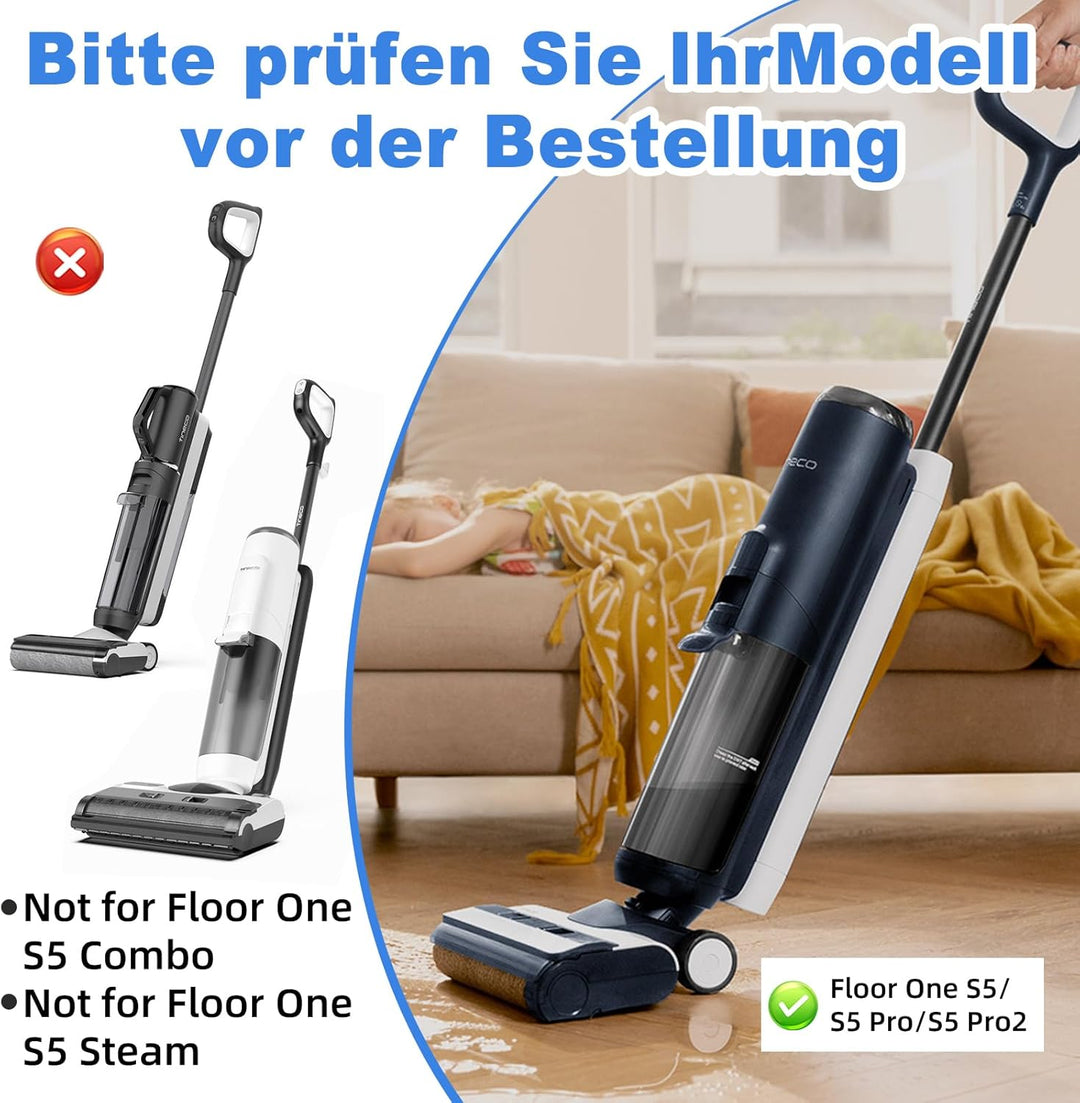 7 Stück Zubehörset für Tineco Floor One S5/S5 Pro/S5 Pro 2/S5, Zubehör Set mit Ersatzbürsten und Fil