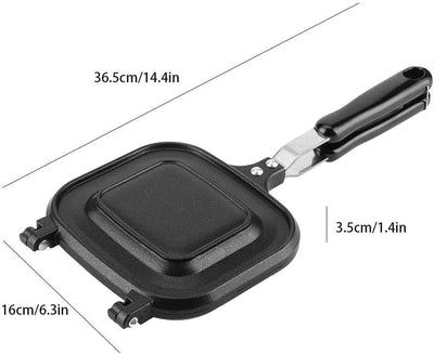 Toastpfanne, Wendepfanne Breakfast Sandwich Maker, Geröstetes Sandwich-Eisen-Maker, Doppelseitige Br