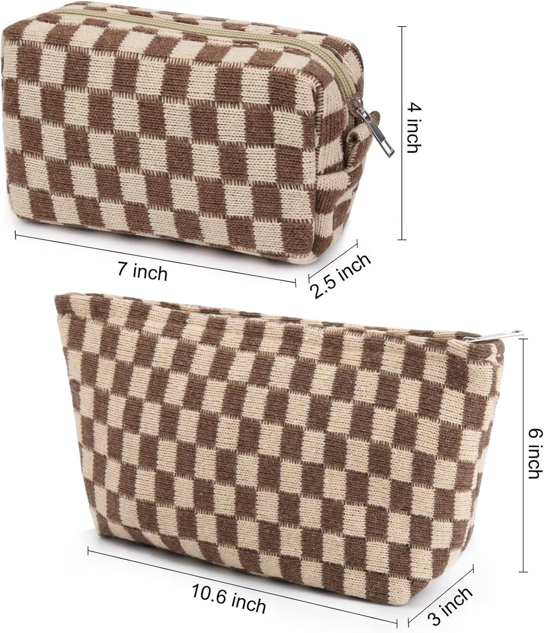 SOIDRAM Make-up-Tasche, gross, kariert, aus Segeltuch, Reise-Kulturbeutel, Organizer, niedliche Make
