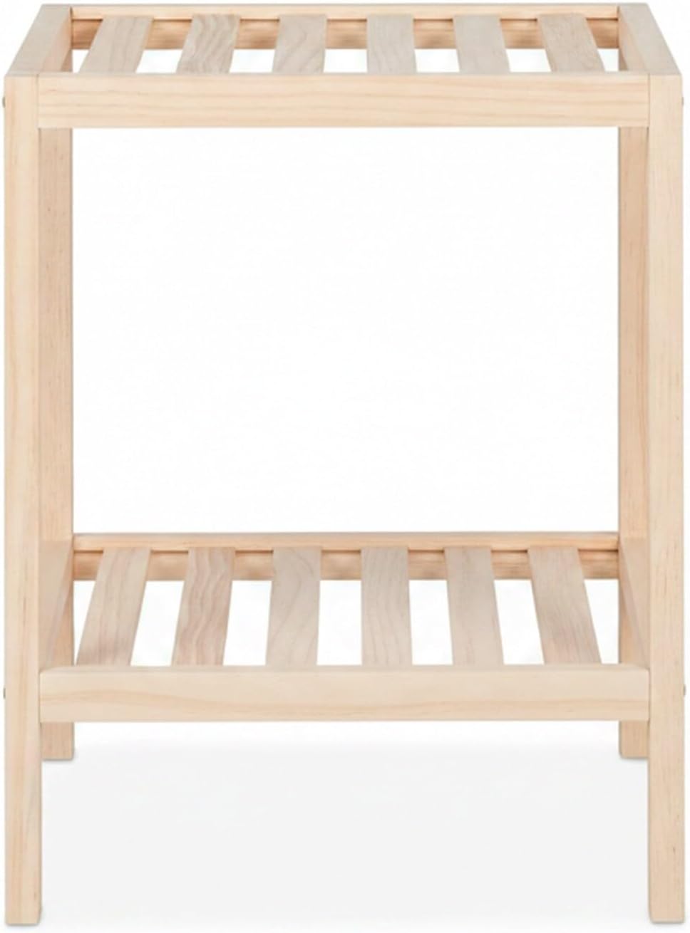Relaxdays Beistelltisch, Holz, HxBxT: 50 x 40 x 40 cm, Wohnzimmertisch mit 2 Ablagen, quadratischer