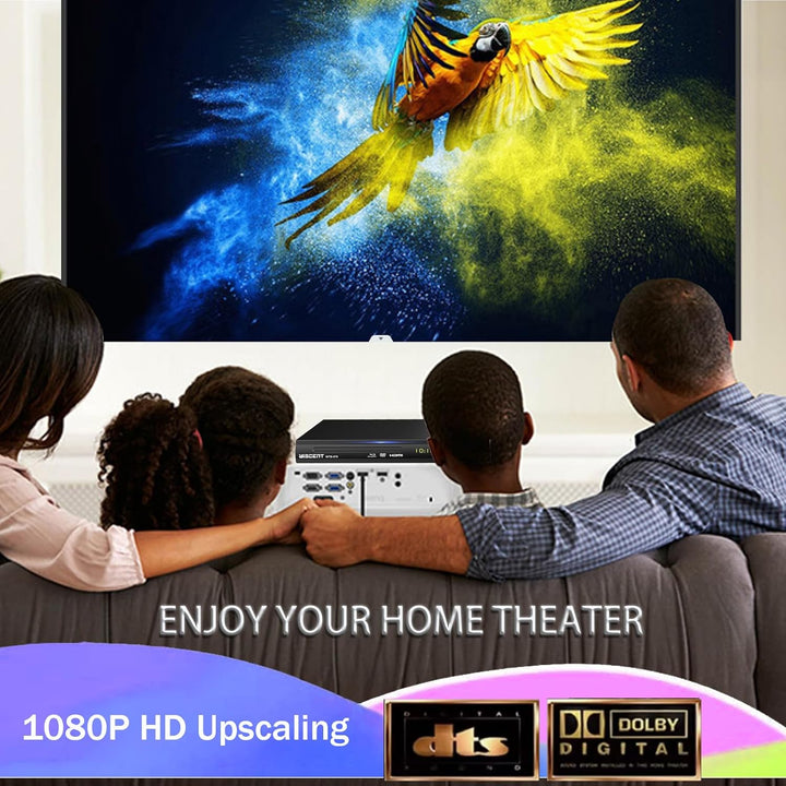 Blu-Ray Player für TV, WISCENT DVD Player mit Koaxial/HDMI/AV/Ausgang, USB-Eingang, Alle DVDs und Re
