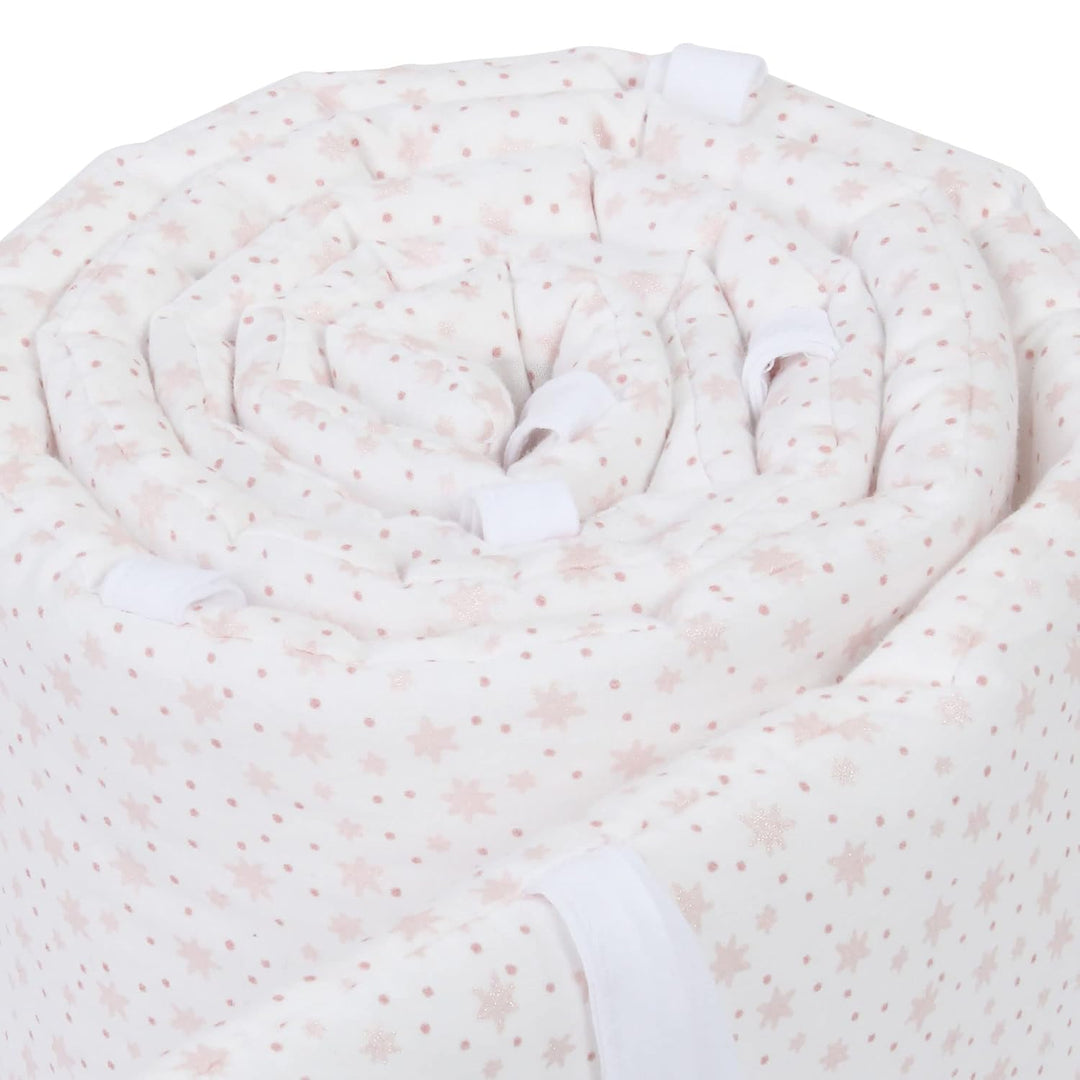 babybay Nestchen Mesh passend für Modell Original, weiss Glitzersterne rosé weiss Glitzersterne rosé