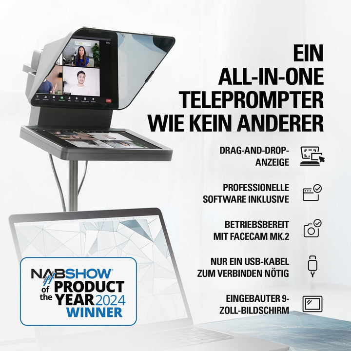 Elgato Prompter/Kamera-Set – Premium-Teleprompter mit Full HD-Webcam, HDR-fähig, perfekt für Streami