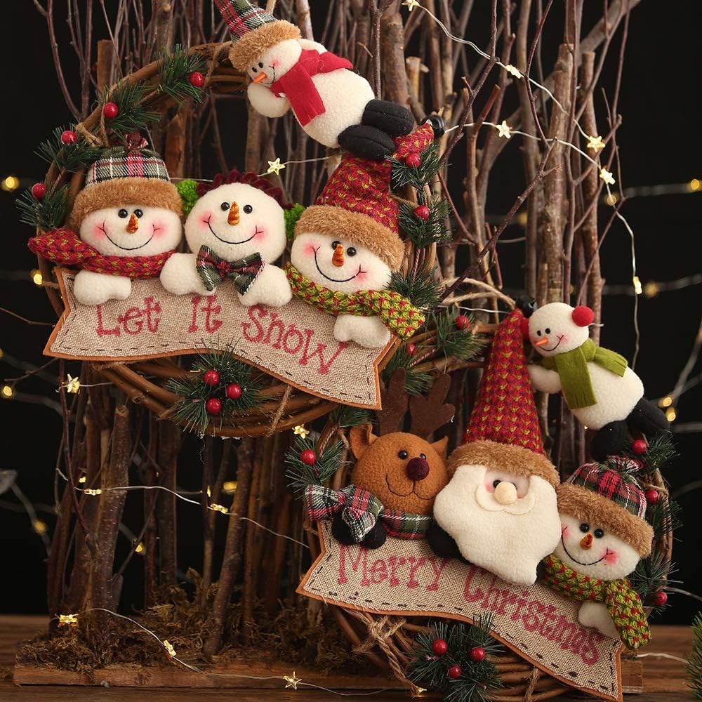 ITODA Weihnachten Kranz Dekoration Weihnachtskranz Schneemann Weihnachtsdeko Elch Weihnachtsgirlande