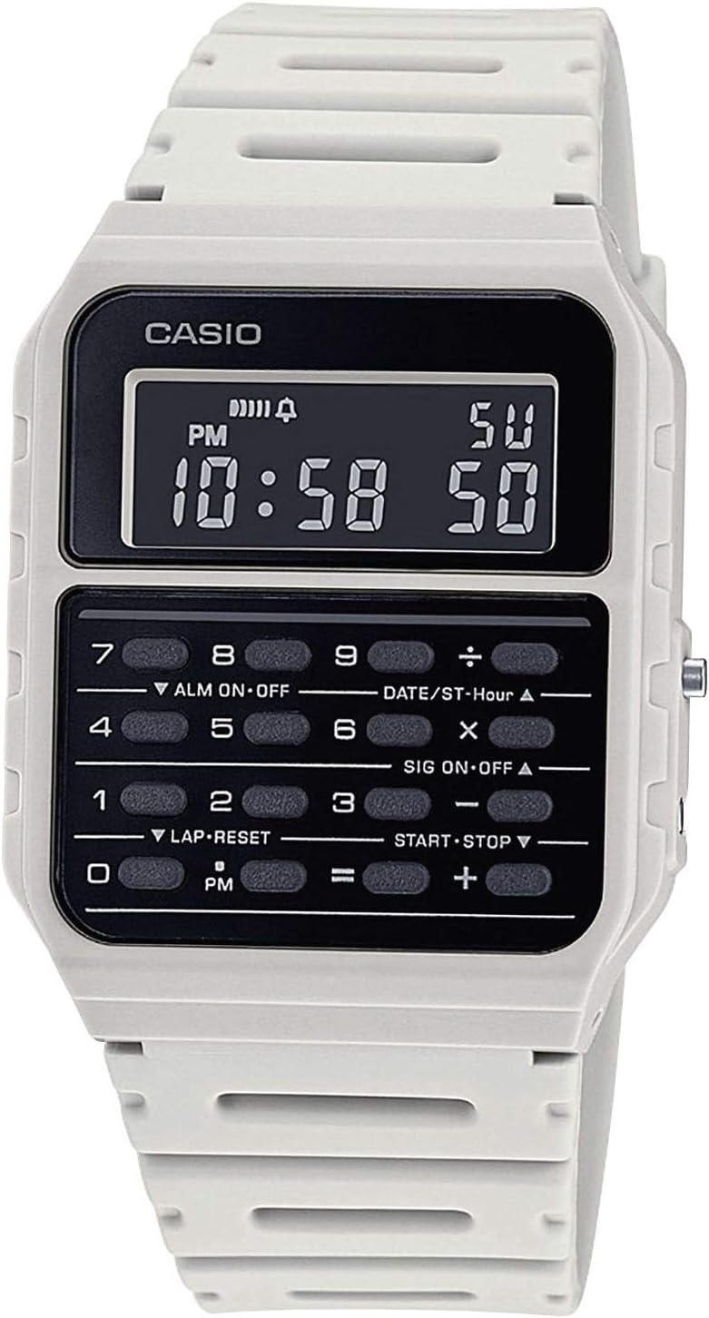 Casio Collection Retro Herren Digitaluhr mit Kunststoffband CA-53WF Weiss, Weiss