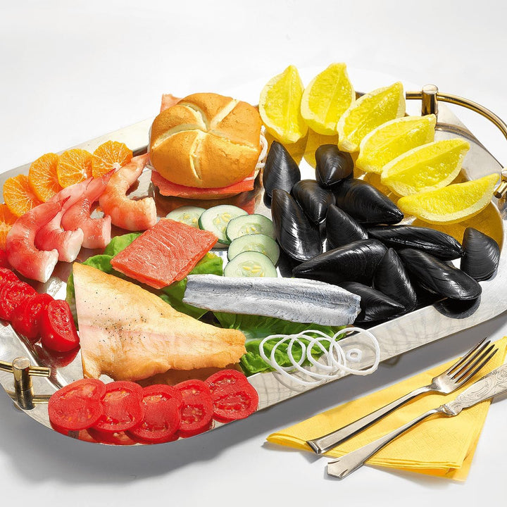 Deko-Lachs-Filet 8,6 x 6,5 cm 1 Stück Dekorationsbedarf Naturgetreue Lebensmittel Attrappe - Künstli