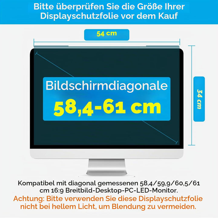 MOSISO 23-24 Zoll Computer Blaulicht Blockierende Displayschutz Anti-UV Augenschutz Filterfolie für