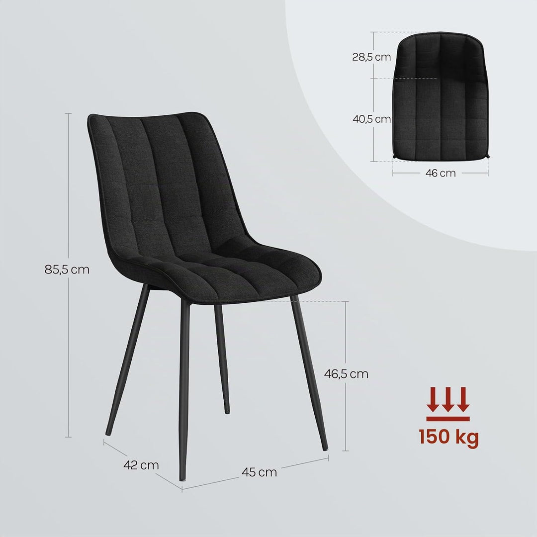 WOLTU Esszimmerstühle 2er Set, für Wohnzimmer Küche Esszimmer, Küchenstühle gepolstert mit Rückenleh