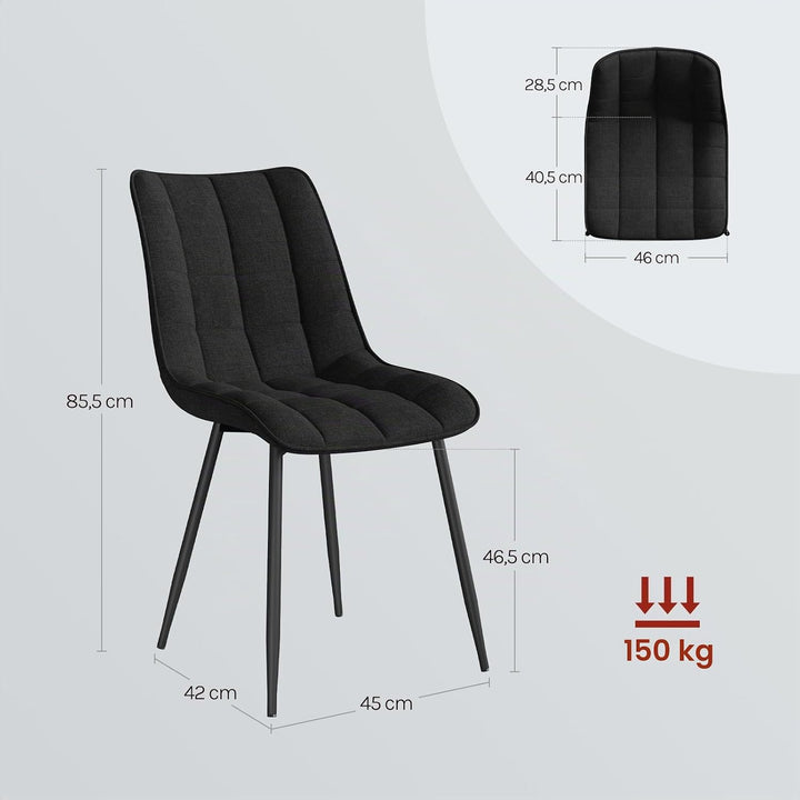 WOLTU Esszimmerstühle 2er Set, für Wohnzimmer Küche Esszimmer, Küchenstühle gepolstert mit Rückenleh