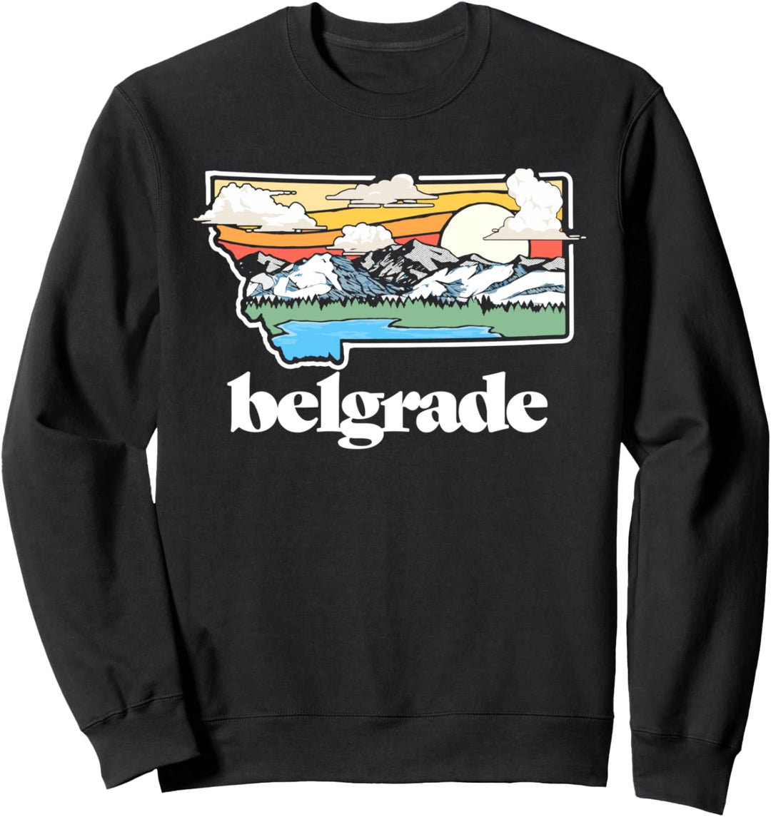Vintage Belgrade Montana Outdoors Retro Mountains & Nature Sweatshirt