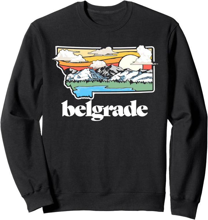 Vintage Belgrade Montana Outdoors Retro Mountains & Nature Sweatshirt
